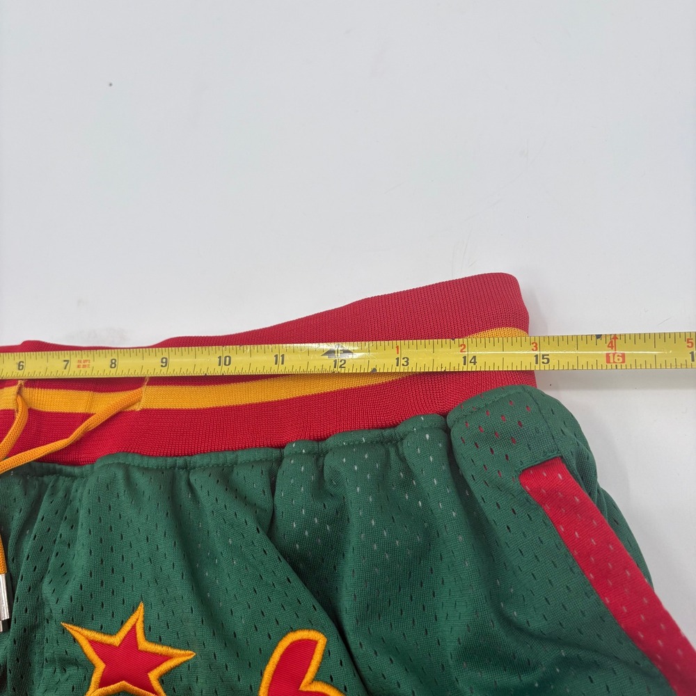 Just Don Seattle SuperSonics 1995-96 Basketball Shorts Green Red Mens 3XL - Picture 3 of 6